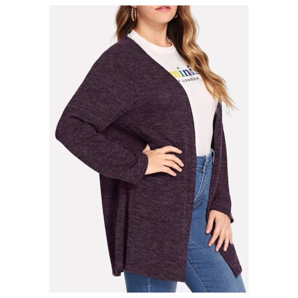 ➕ Purple Long Sleeve Cardigan - Picture 3 of 5